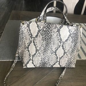 Free People Snakeskin Tote + wallet